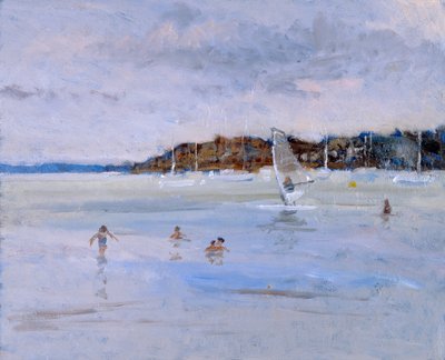 Windsurfer and Bathers by Christopher Glanville